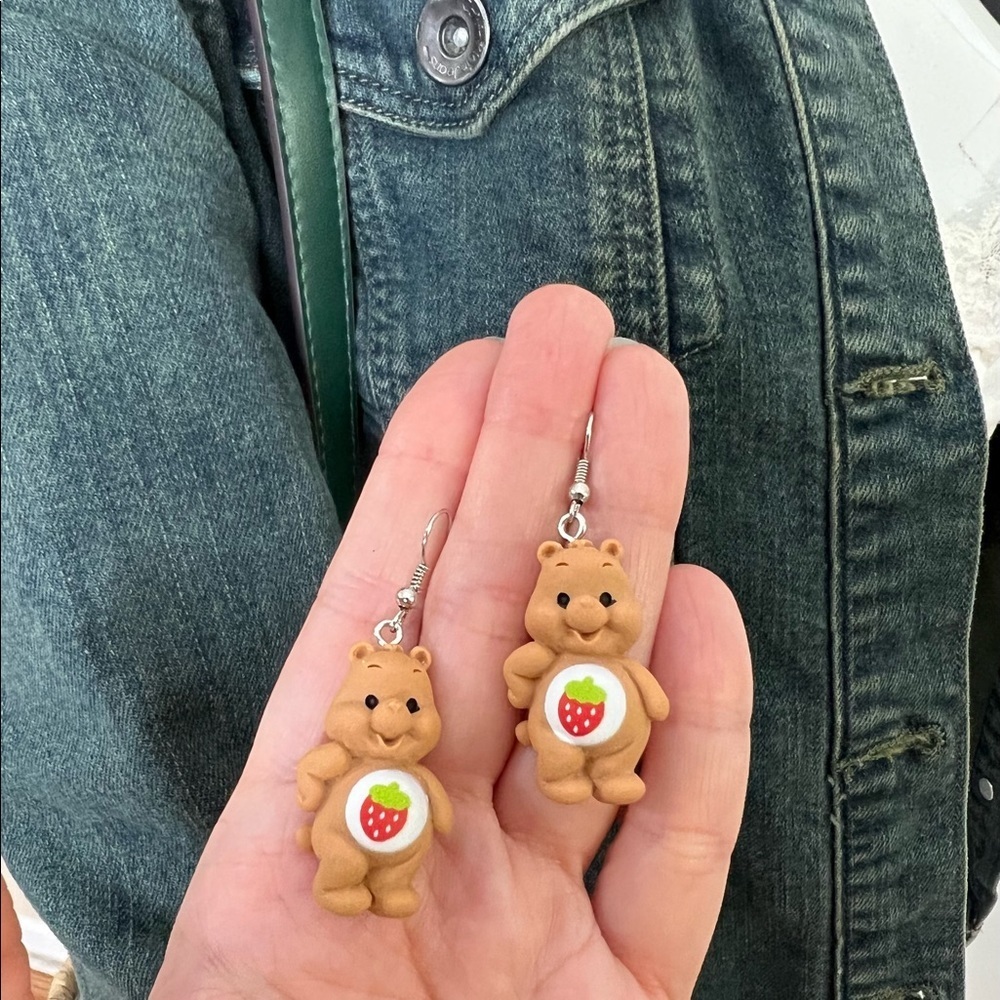Brown Care Bears earrings bear earrings rainbow care bear brown earrings